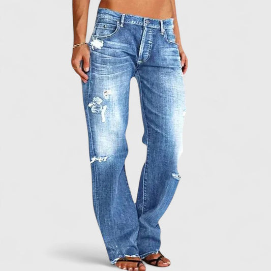 Dames jeans met wijde pijpen - Elegante stijl - Comfortabele pasvorm - Zachte stretchstof