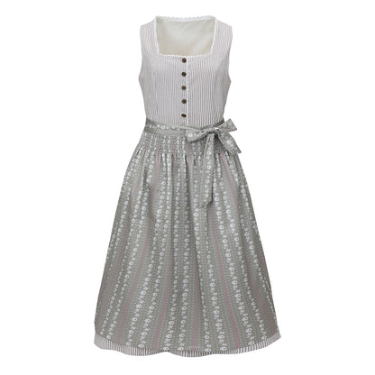 Elegante blauwe dirndl – Oktoberfest | Driedelig met blouse en decoratief schort