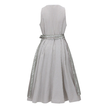 Elegante blauwe dirndl – Oktoberfest | Driedelig met blouse en decoratief schort