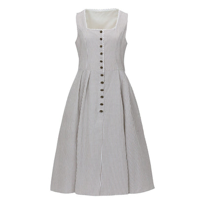 Elegante blauwe dirndl – Oktoberfest | Driedelig met blouse en decoratief schort
