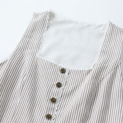 Elegante blauwe dirndl – Oktoberfest | Driedelig met blouse en decoratief schort