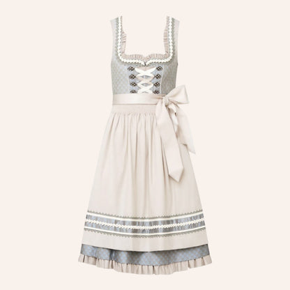 Elegante dirndljurk in abrikoos – Oktoberfest | Stijlvolle klederdracht met schort