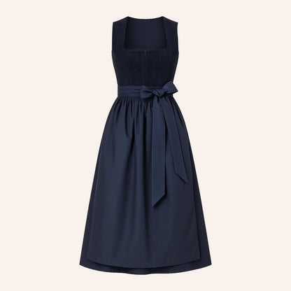 Elegante dirndljurk in marineblauw – Oktoberfest | Stijlvolle klederdracht met schort