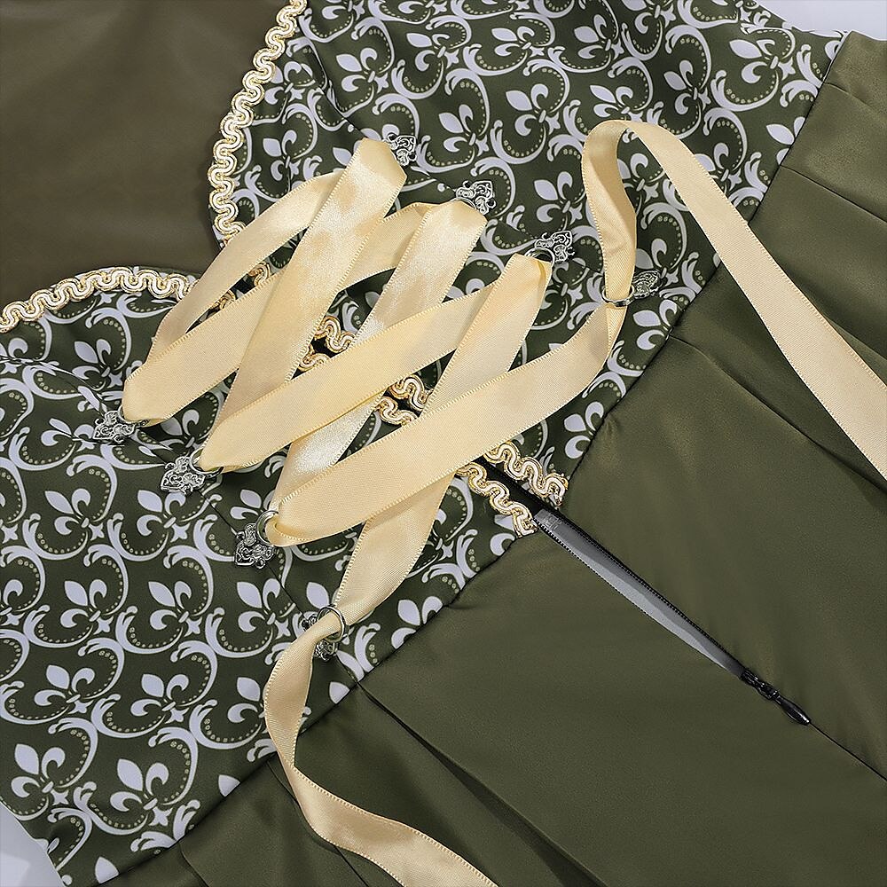 Geborduurde dirndljurk in het groen – Oktoberfest | Elegante traditionele jurk met schort