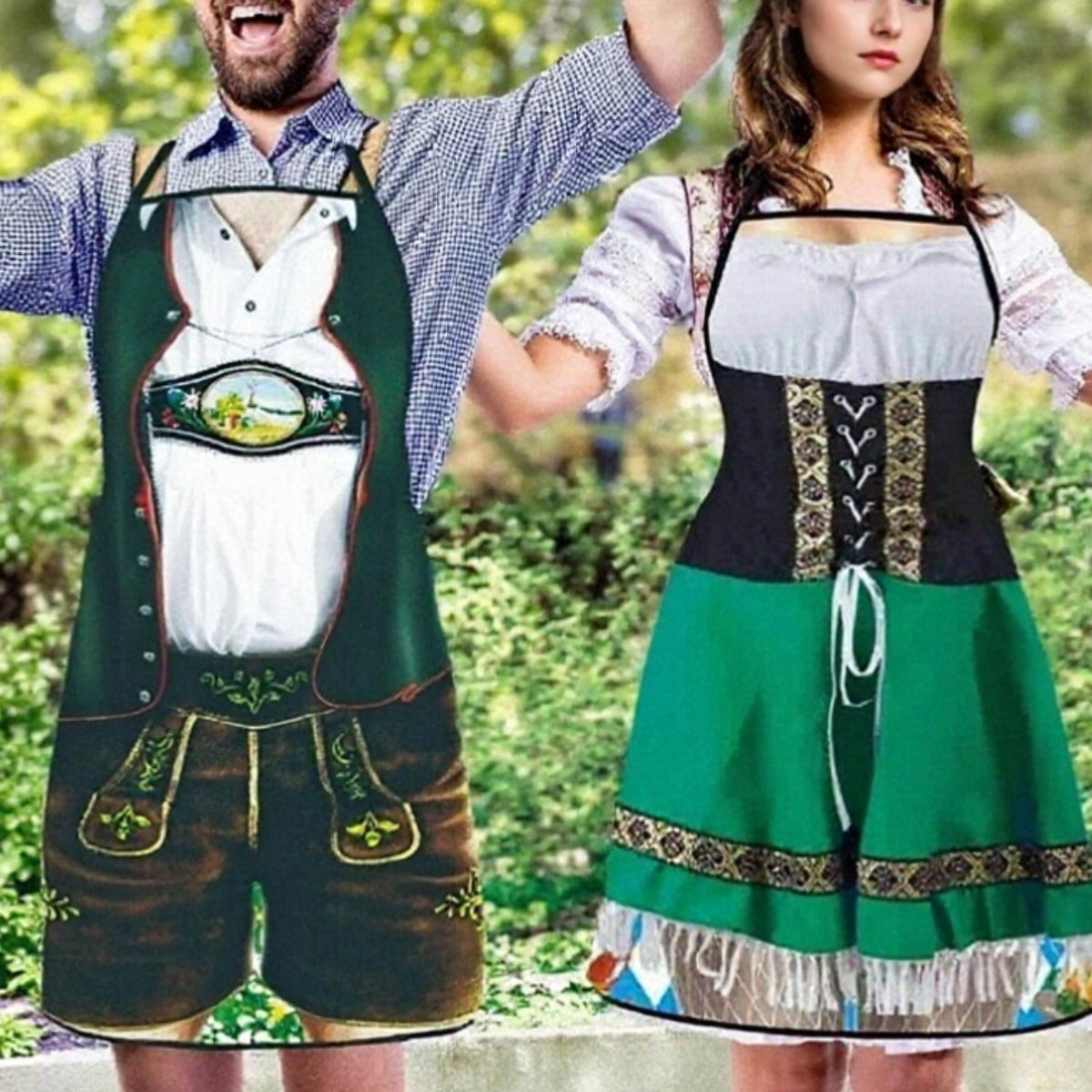 Grappige Oktoberfest-schorten – traditionele klederdrachtlook | Perfect voor stellen met gevoel voor humor