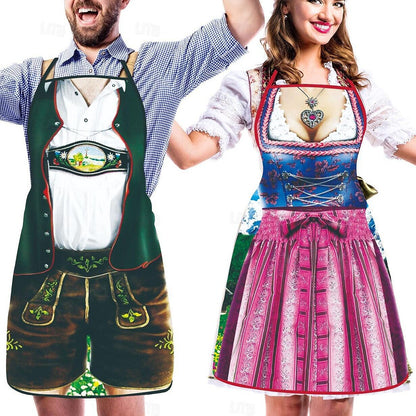 Grappige Oktoberfest-schorten – traditionele klederdrachtlook | Perfect voor stellen met gevoel voor humor