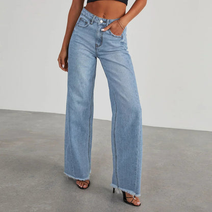 Damesdenim – Wijde pasvorm – Grijs gewassen look – Duurzaam materiaal