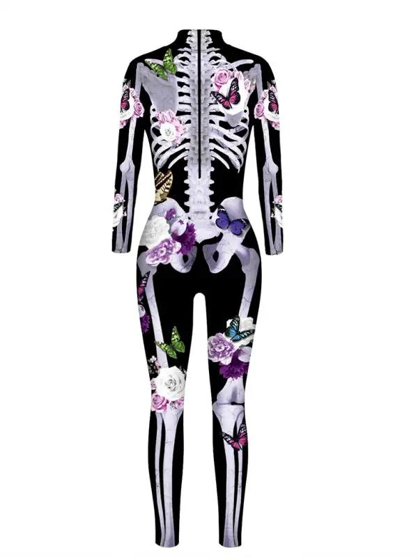 Halloween-kostuum voor dames | Lange mouwen skelet