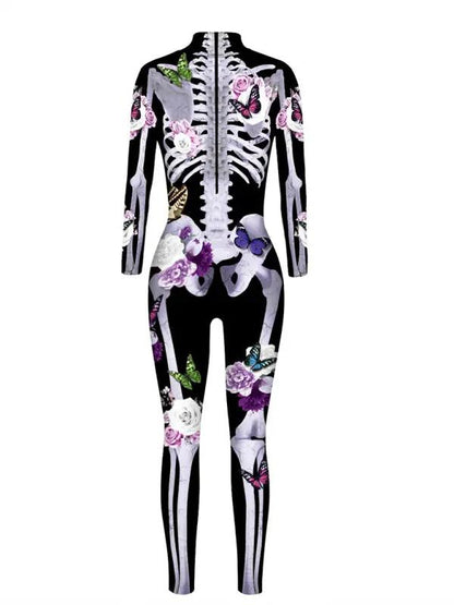 Halloween-kostuum voor dames | Lange mouwen skelet