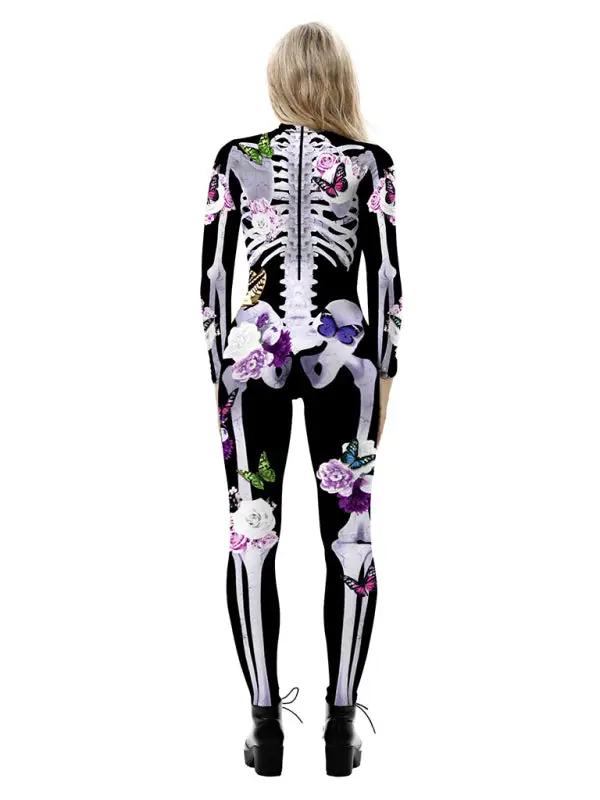 Halloween-kostuum voor dames | Lange mouwen skelet