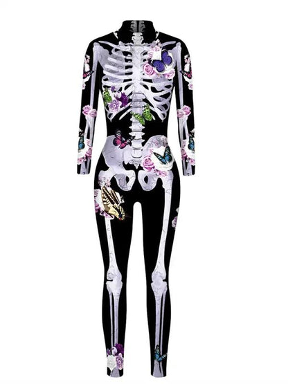 Halloween-kostuum voor dames | Lange mouwen skelet