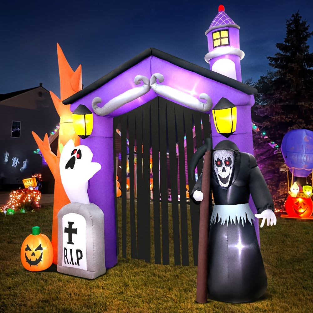 Halloween Spookachtige Opblaasbare Boogdecoratie | Lichtgevende Tuiningang