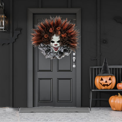 Halloween enge clown gaaskrans | Griezelige voordeurdecoratie