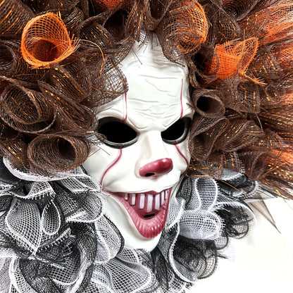 Halloween enge clown gaaskrans | Griezelige voordeurdecoratie