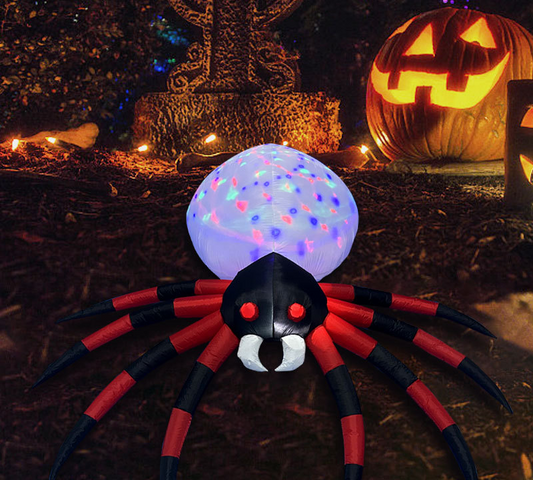 Halloween gigantische opblaasbare spin decoratie | Glowing LED tuindisplay