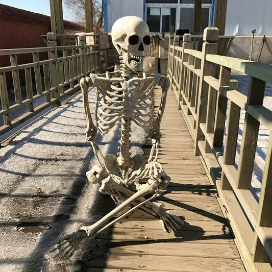 Halloween levensgrote, poseerbare skeletdecoratie
