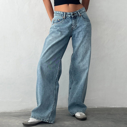 Damesjeans – Wijde pijpen – Lichte vintage wassing – Comfortabele pasvorm
