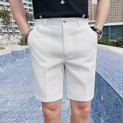 Heren zomerse korte broek – Ademend materiaal – Slanke pasvorm – Kniehoogte