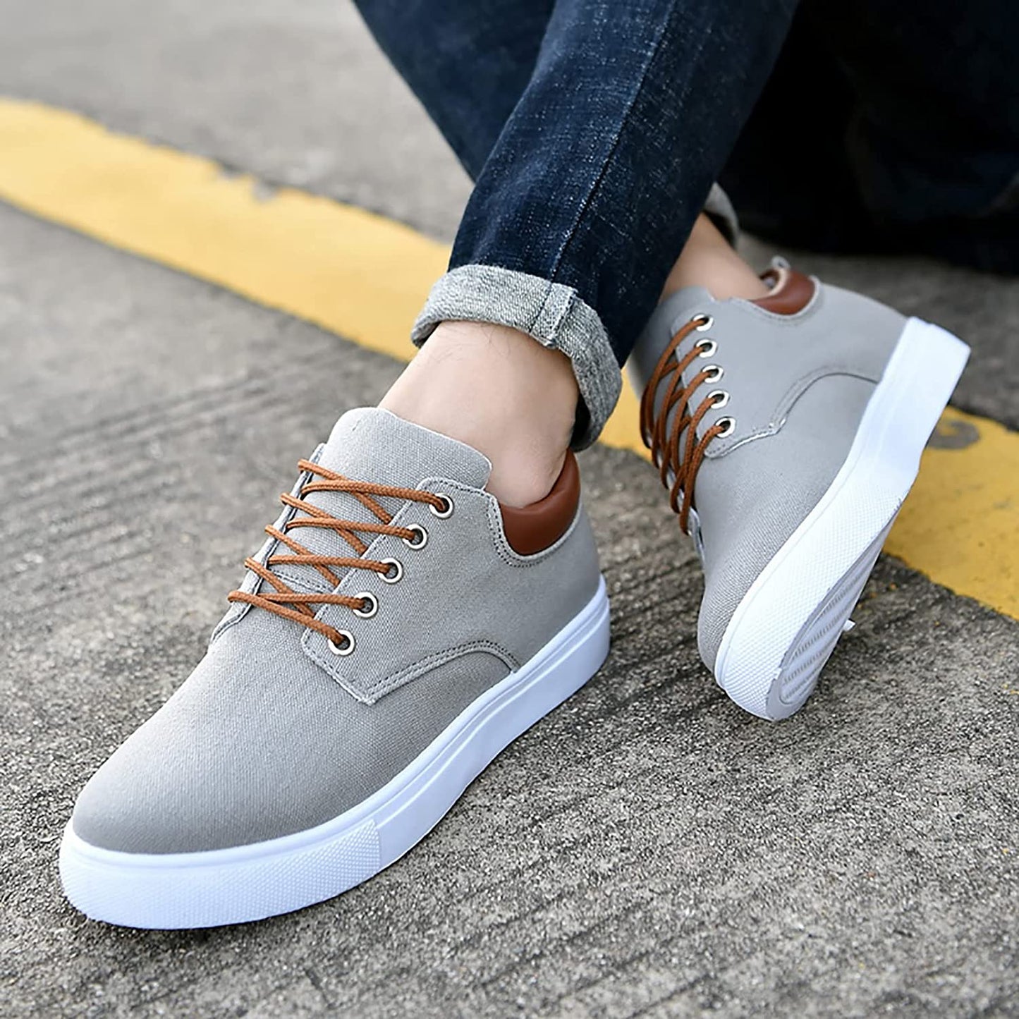 Heren sneakers – Lichtgewicht en ondersteunend – Vetersluiting – Ademend materiaal