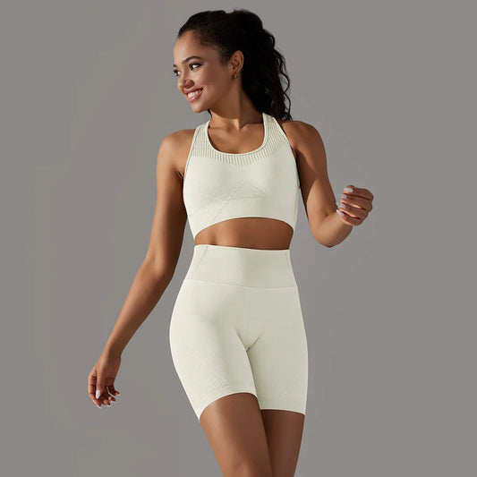 Fitnesskleding voor dames – Naadloos ontwerp – Hoge ondersteuning – Flexibele bewegingsvrijheid