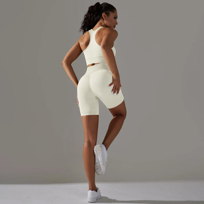 Fitnesskleding voor dames – Naadloos ontwerp – Hoge ondersteuning – Flexibele bewegingsvrijheid