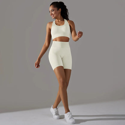 Fitnesskleding voor dames – Naadloos ontwerp – Hoge ondersteuning – Flexibele bewegingsvrijheid