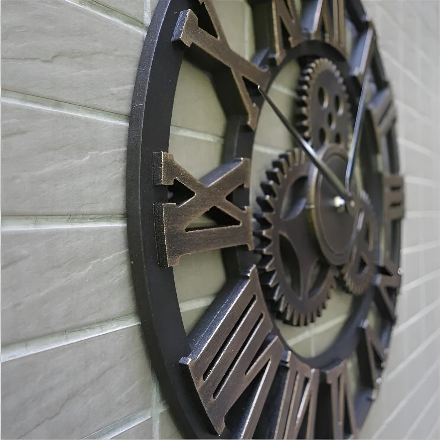 Industriele Wandklok Met Gears