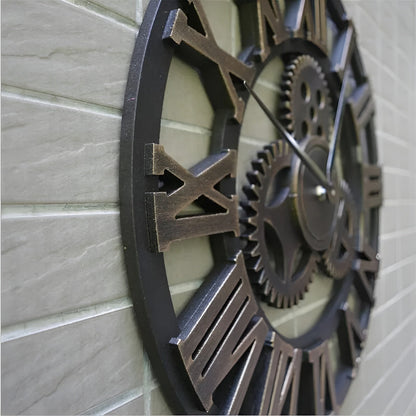 Industriele Wandklok Met Gears