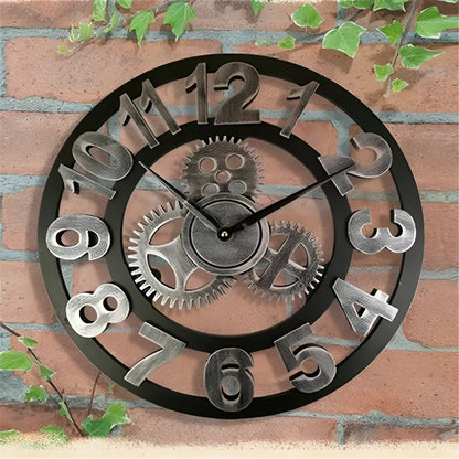 Industriele Wandklok Met Gears