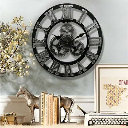 Industriele Wandklok Met Gears