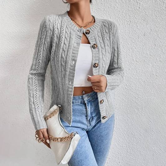 Gebreid vest voor dames – Kabelpatroon – Comfortabel – Veelzijdige stijl