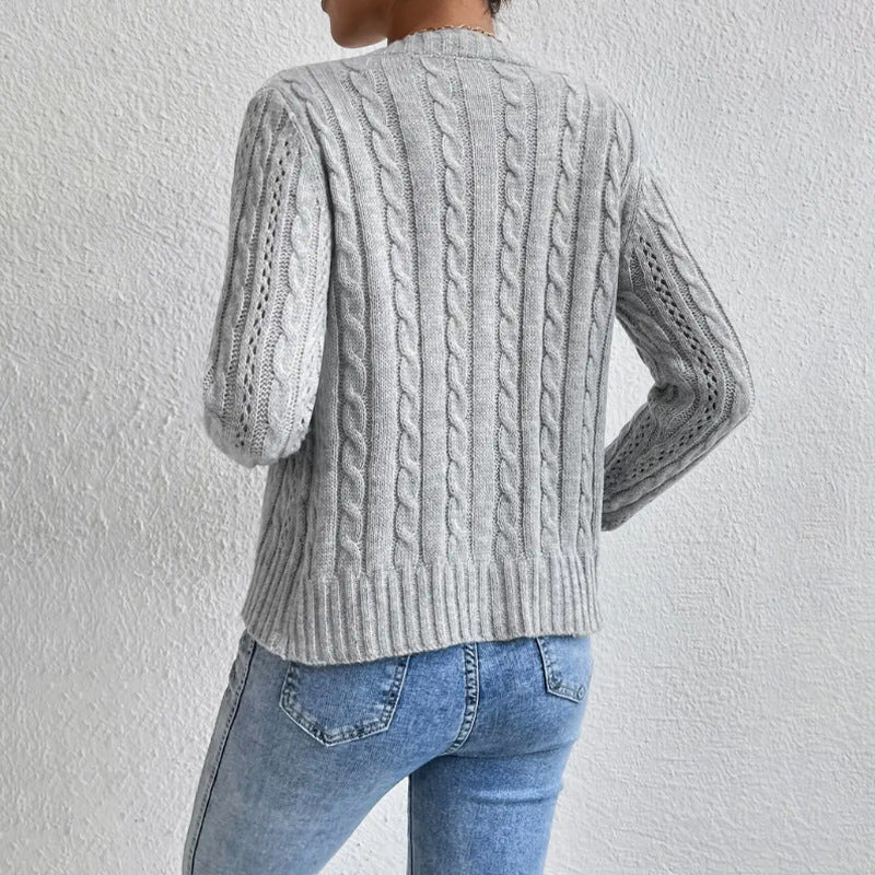 Gebreid vest voor dames – Kabelpatroon – Comfortabel – Veelzijdige stijl