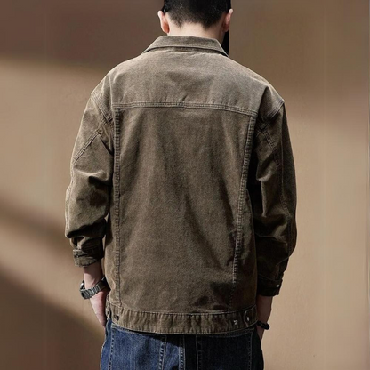 Khaki corduroy jack voor heren