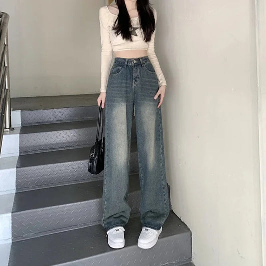 Damesjeans – Baggy fit – Wijde pijpen – Vintage stijl