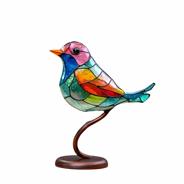 Kleurige 2D Glasvogels – elegante interieurdecoratie, handgemaakt, luxueus interieurdesign