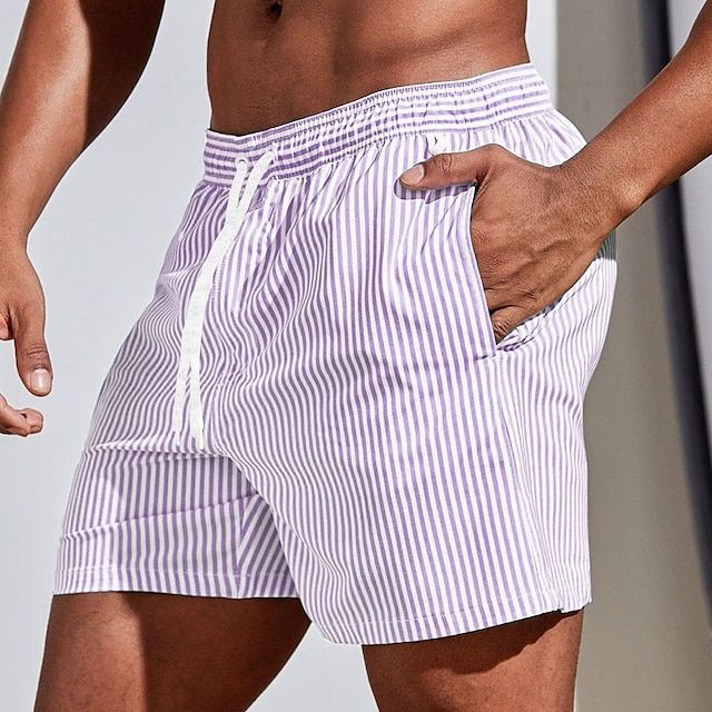 Herenzomerbroek – Gestreepte design – 100% katoen – Lichtgewicht pasvorm