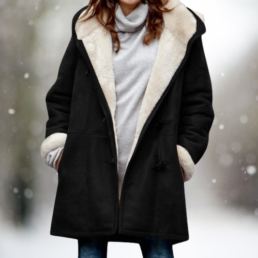 Premium damesjas met capuchon – Suède fleece – Comfortabele pasvorm – Stijlvol ontwerp