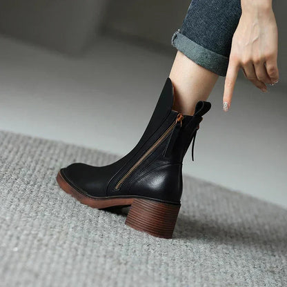 Leren enkellaarsjes voor dames | schoenen voor dames | Atasha