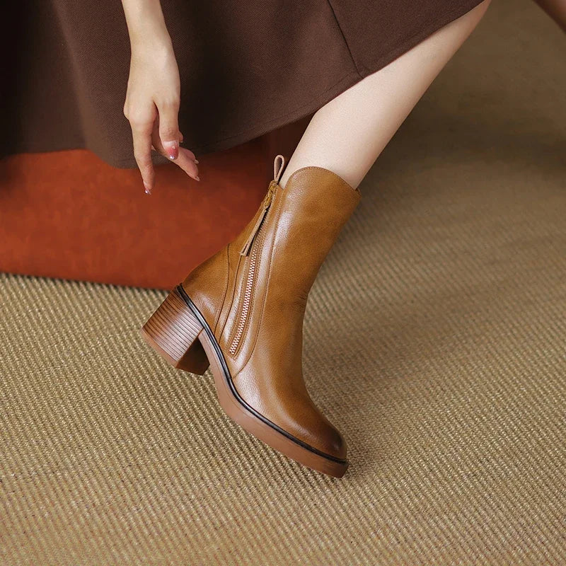 Leren enkellaarsjes voor dames | schoenen voor dames | Atasha