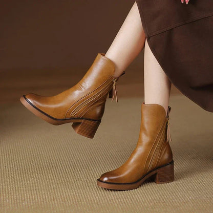 Leren enkellaarsjes voor dames | schoenen voor dames | Atasha
