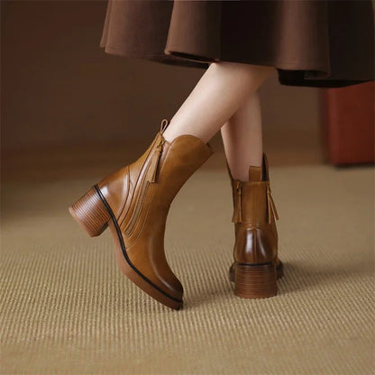 Leren enkellaarsjes voor dames | schoenen voor dames | Atasha
