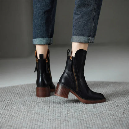 Leren enkellaarsjes voor dames | schoenen voor dames | Atasha