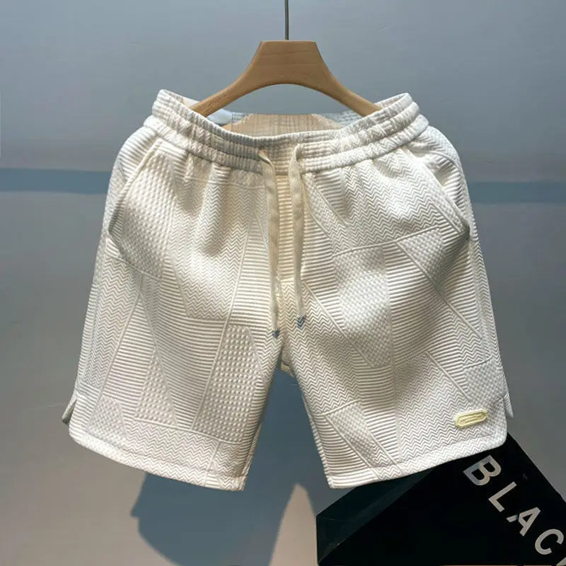 Heren shorts – Lichtgewicht stof – Verstelbaar trekkoord – Subtiel golfpatroon