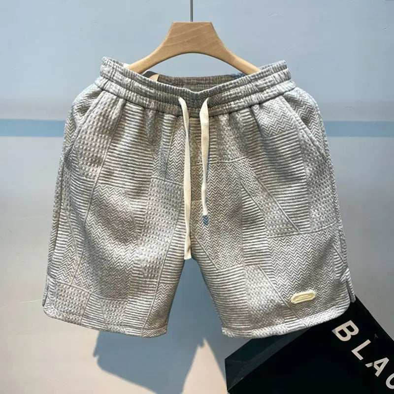 Heren shorts – Lichtgewicht stof – Verstelbaar trekkoord – Subtiel golfpatroon