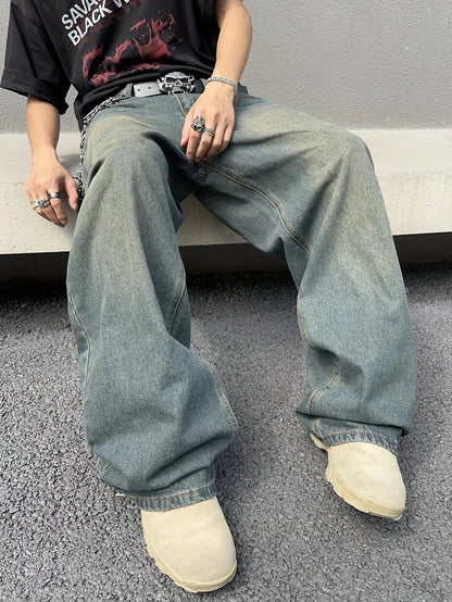 Baggy jeans voor heren – Wijde pijpen – Retro stijl – Comfortabele pasvorm