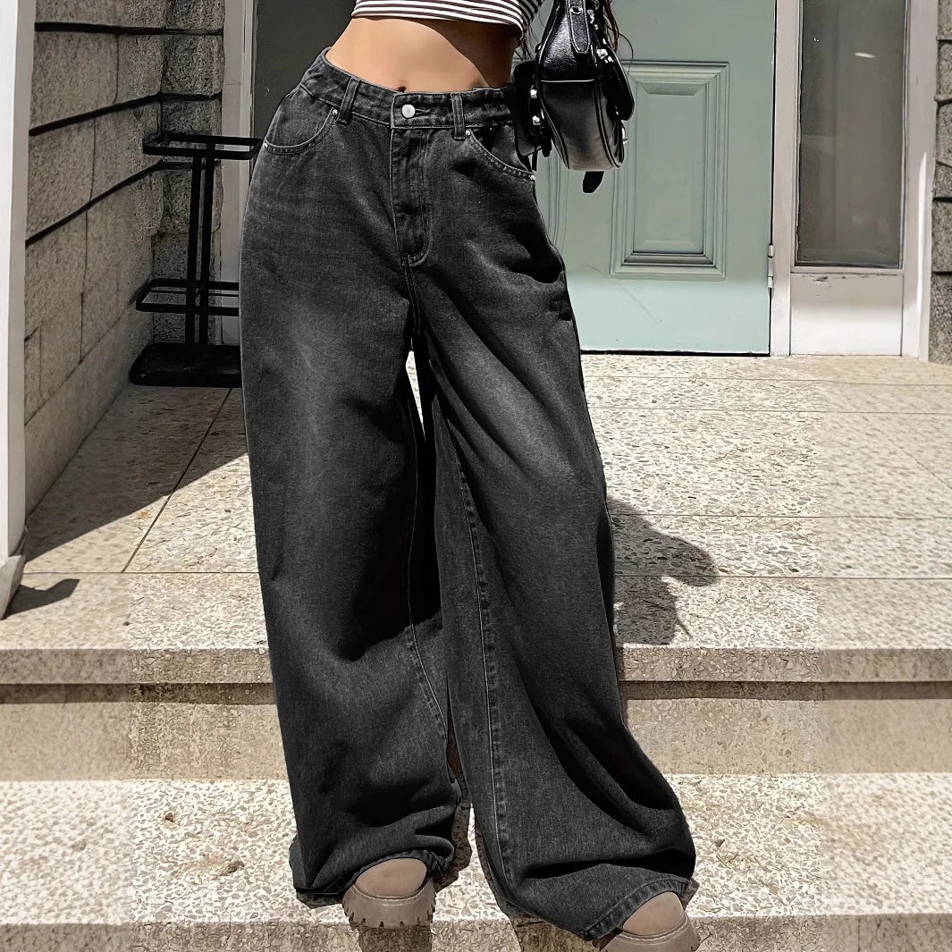 Damesjeans – Losse pasvorm – Wijde pijpen – Klassiek ontwerp