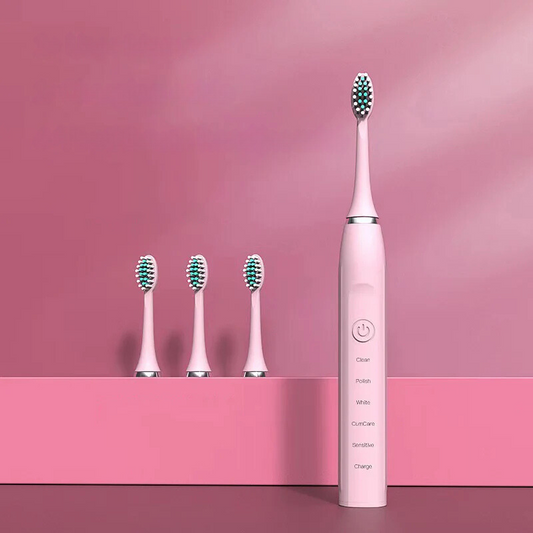Sonic-tandenborstel voor vrouwen – niet oplaadbaar – waterdicht – inclusief 4 opzetborstels