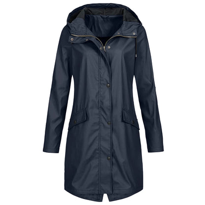 Damesregenjas – Stijlvol oversized – Waterdichte stof – Praktische zakken