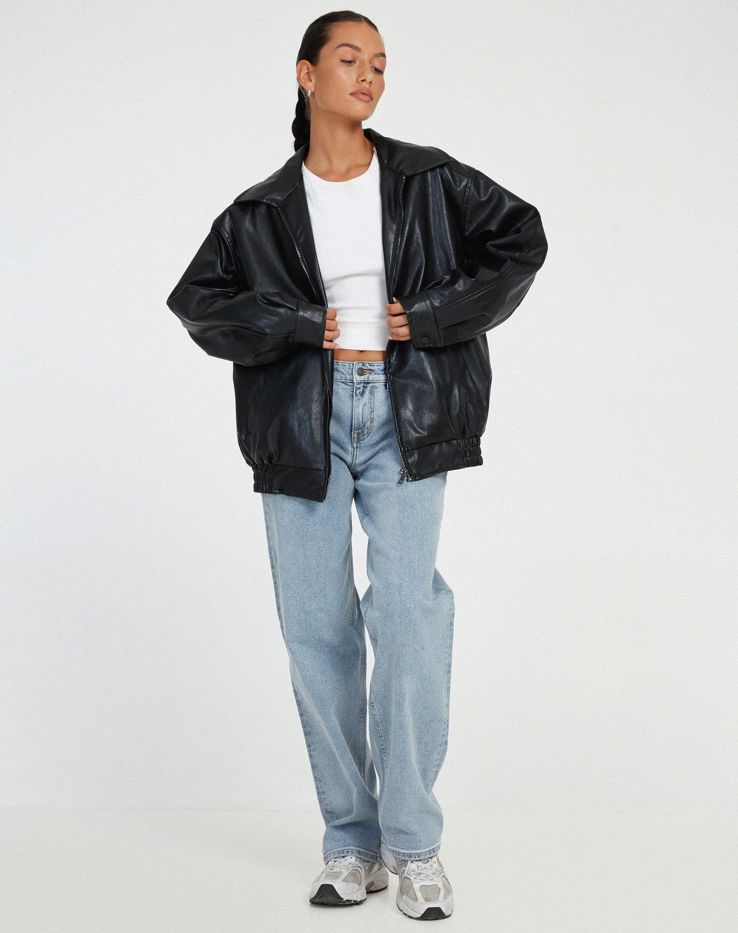 Oversized leren damesjas - stijlvol en modern