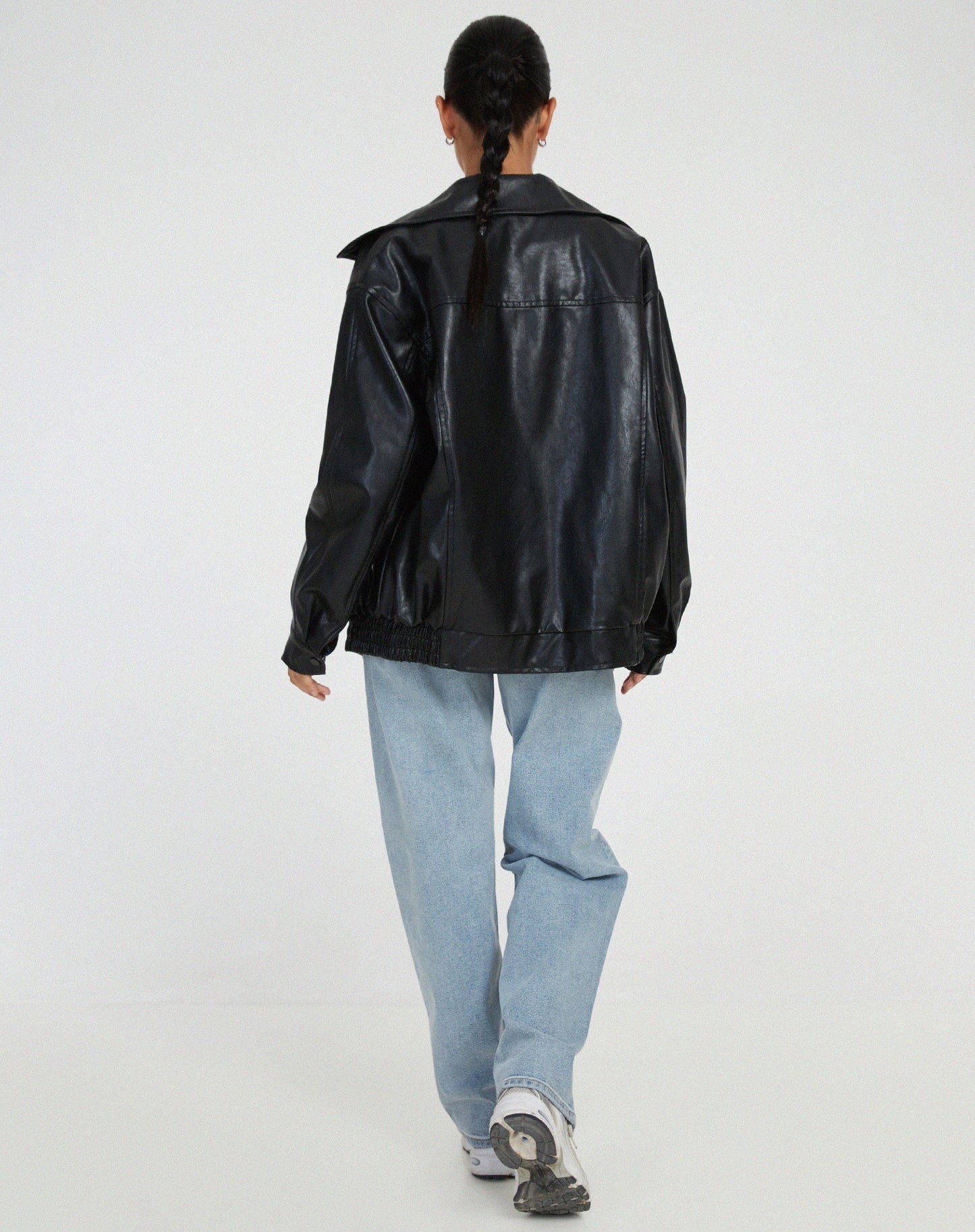 Oversized leren damesjas - stijlvol en modern